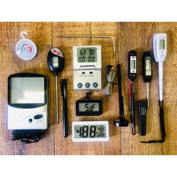 Hőmérők, páratartalom mérők, időmérők